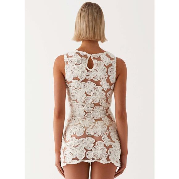 Peppermayo Candace Floral Mini Dress - Us 0 Ivory - Picture 4 of 4